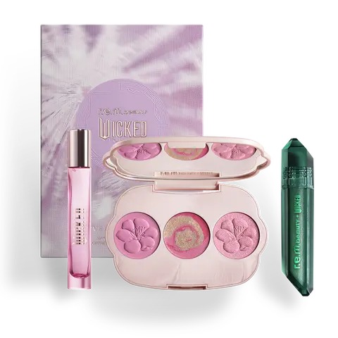 r.e.m. beauty x Wicked: For Good you've been glinda-fied! fragrance & makeup set - floral gourmand, blush, lip oil and fragrance, fruity