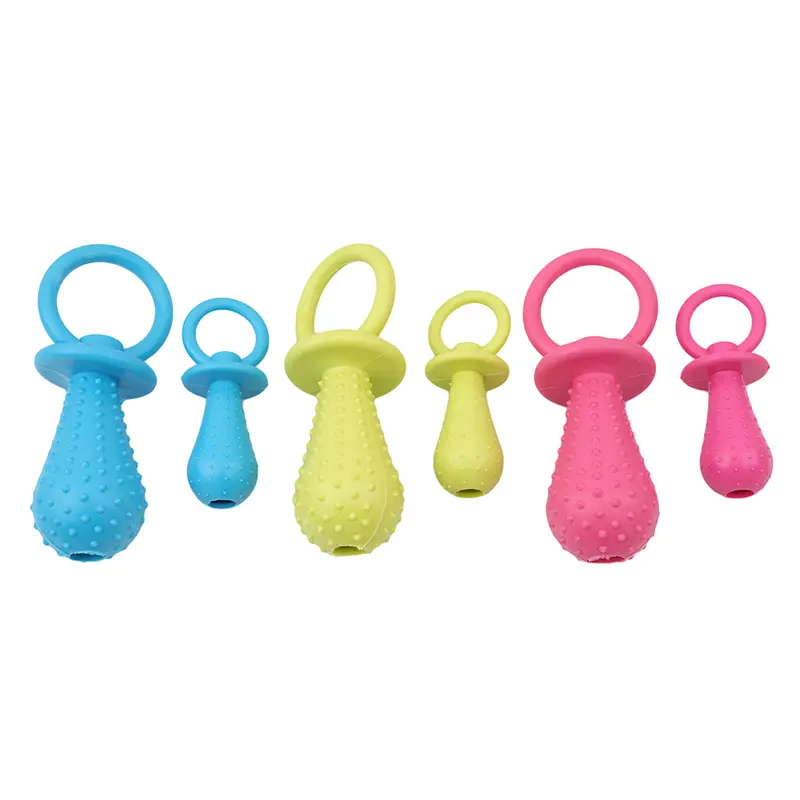 Dog Pacifier Chew-Bone Toy - Elastic Rubber Interactive Pet Accessory with Cute Design for Puppies, Teeth Cleaner for Interactive Fun & Reducing Boredom