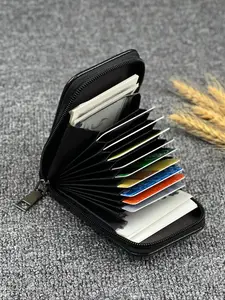 HOVI'S Classic Minimalist Card Holder Wallet, Ultra-Thin Portable Multi-Function Coin Purse Zipper Wallet Design Christmas Gifts Gifts For Men Christmas Bags New Year Gift Valentine'S Day