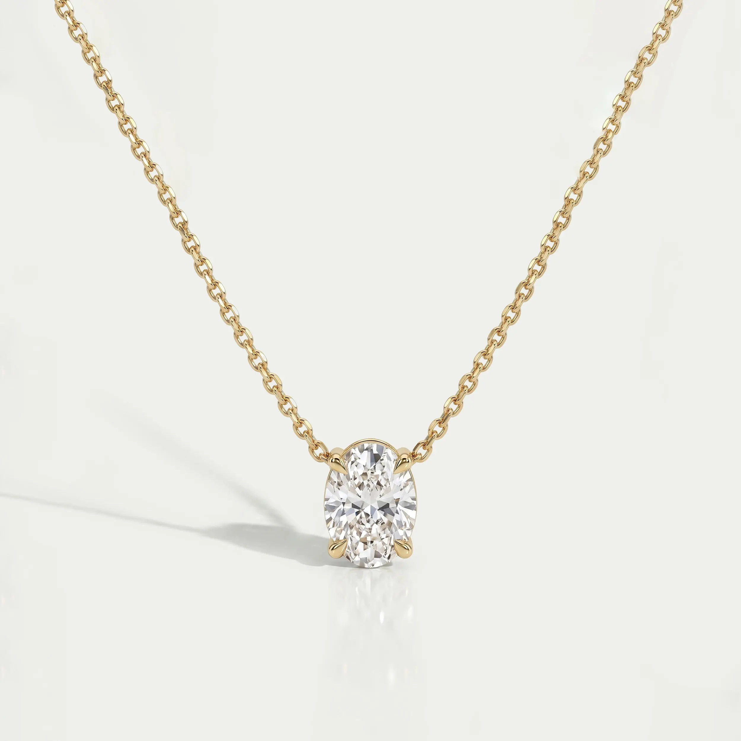 Oval Cut Lab Diamond Solitaire Pendant