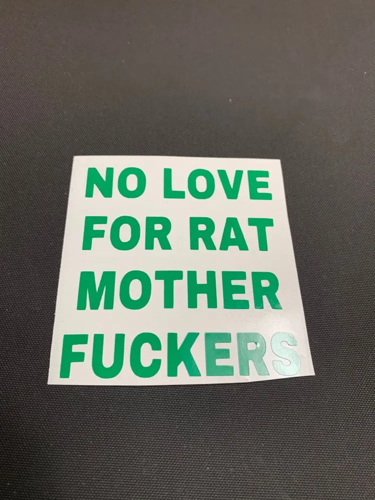 No love 3x3 sticker No love 3x3 sticker