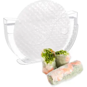 Rice Paper Water Bowl Spring Roll Water Bowl Rice Paper Holder with Side Pocket for Spring Roll Wrappers Summer Rolls Maker Banh trang Holder