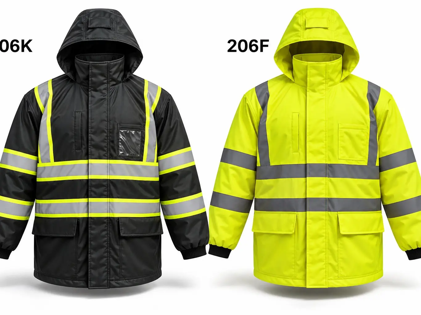 206 SG Waterproof Winter Fleece Lining Safety Jacket Long Coat 206K & 206F Options Available Plain Design Fleece Lining for Warmth Waterproof Protection