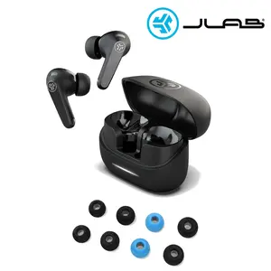 Noise Cancelling Stem Earbuds: JLab JBuds Pods ANC Earbuds & Cloud Foam Tips, Gift Set Android Audio Bluetooth Wireless