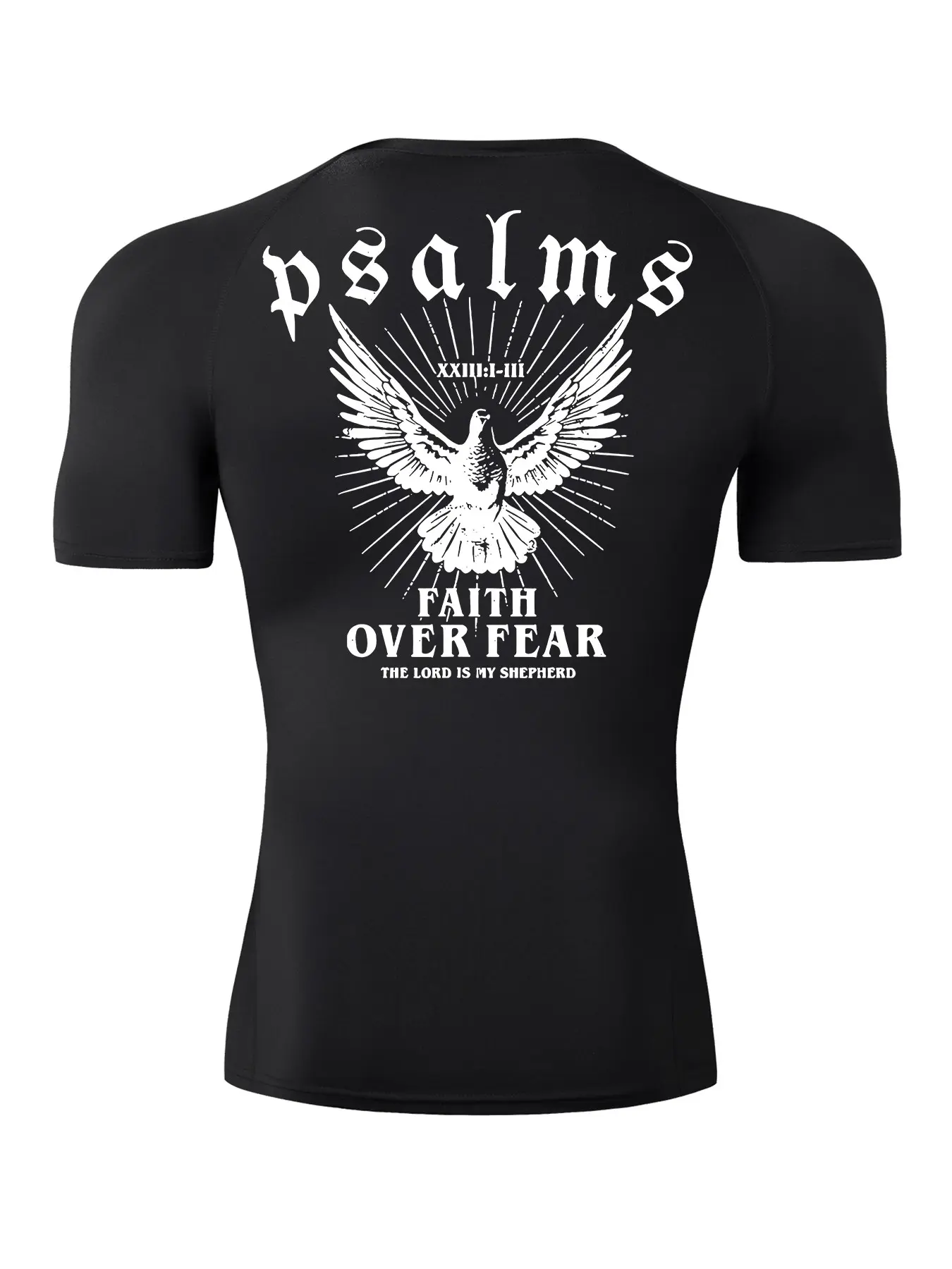 Men's Peace Dove Print Short Sleeve Compression Shirt, Gym Workout Running Sporty T-Shirt, Summer Quick-Dry Breathable Round Neck Tees Tops, Tight-Fit Baselayers Undershirts Rash Guard Activewear Sportswear