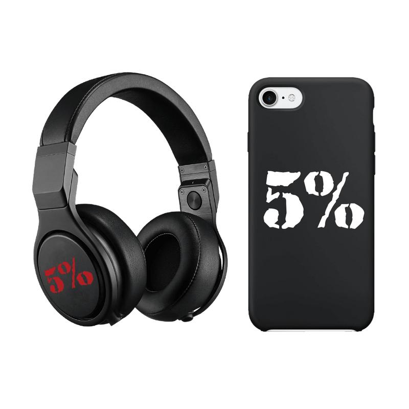 5% Brand Mini Vinyl Decal | 1-Inch (Red or White)