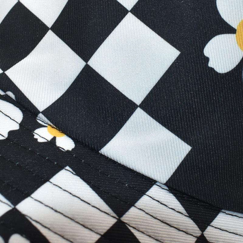 Korean Style Chessboard Plaid Spring And Summer New Bucket Hat Sun-proof