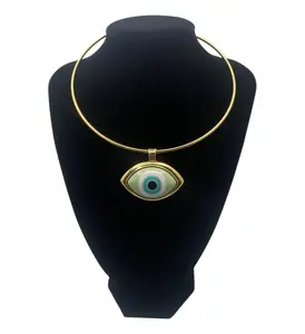 Green Evil Eye Gold Choker Necklace