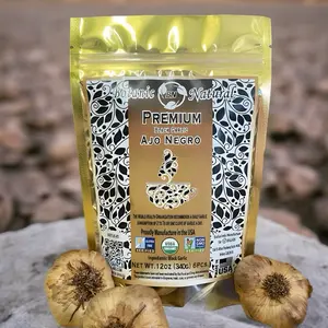 BN Black Garlic Organic USDA Certified 6 pcs Non GMO Vegan Gluten Free Delicious Flavor - Dry, Dried 6 Large Pcs.