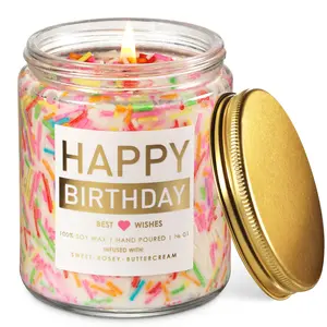 LOVERY Happy Birthday Candle - 9oz Bday Candle with Sprinkles