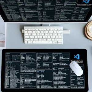 VS Code Shortcuts Desk Mat Gaming Mouse Pad XXL Extended Mouse Pad for Laptop Large Mouse Pad for Desk with Non-Slip Rubber Base Stitched Edges Surface for PC Gamers Office Workers & Home Use