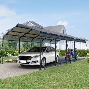 13*26.5 FT Carport, Heavy Duty Carport Canopy with Galvanized Steel Roof and Frame, Metal Carport Large Garage with 6 Fixed inclined square tube supports for Driveway Car, Truck
