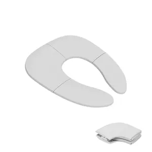 Folding Travel Potty Training Seat for Toddlers, Portable Toilet Training Ring with Suction Cups, Non-Slip Design, Fits Most Toilets (Gray)