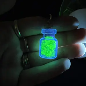 Uranium Glass Vial Necklace Pendant Vintage Depression Glass Jewelry