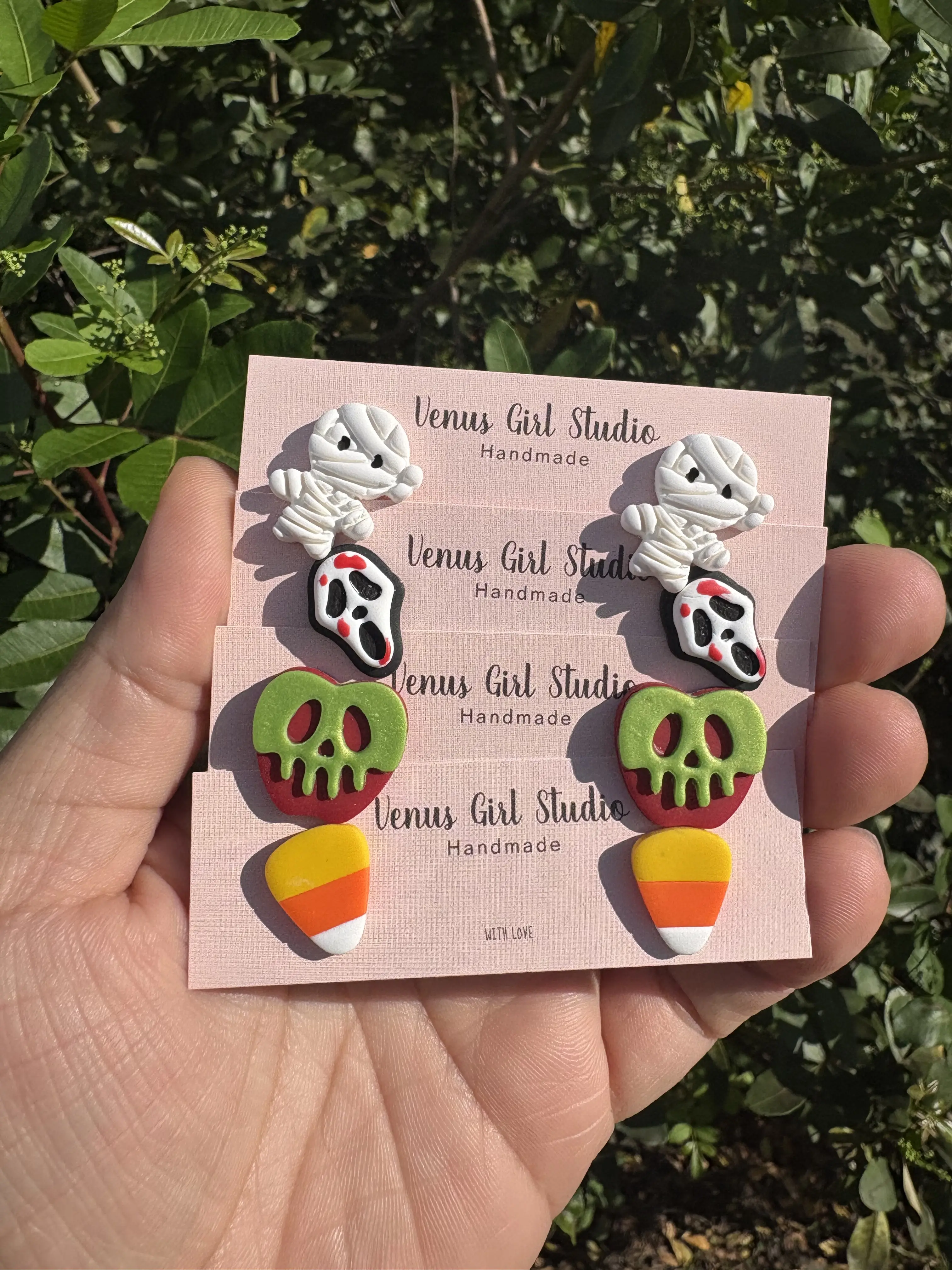 Spooky 2 Clay Stud Earrings