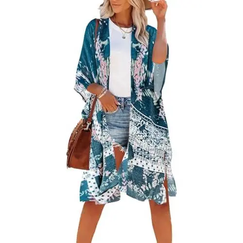 Teal Paisley Print