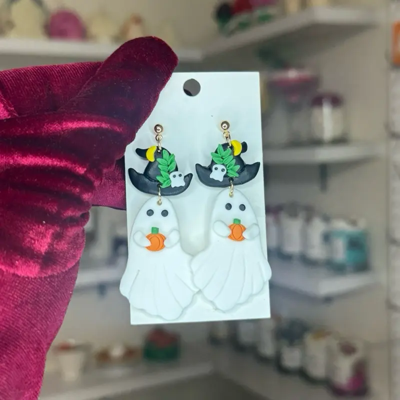 Ghost clay earrings