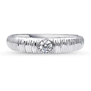 Solitaire Bezel CZ Ring in Sterling Silver