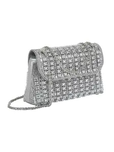 Crystal Rhinestone Crossbody Bag, Luxury Bridal Clutch Purse for Wedding 2026, Chain Crossbody Handbag, Suitable for Graduation Dance and Night Out, Chain Shoulder Bag, Chic Chain Crossbody