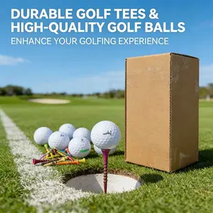 Portable Golf Set Includes 6 Golf Balls and 30 Golf Tees, Long Distance and Stable, Durable Tees, Perfect for Beginners Golf Kit