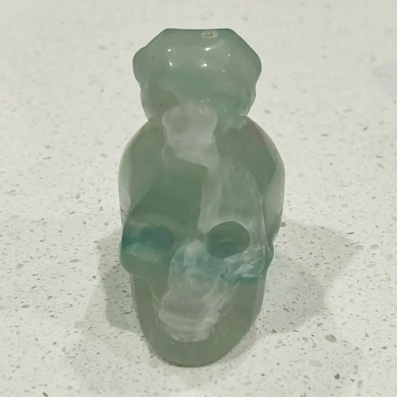 Snail Skull Carvings Hand Carved Stone Decor Natural Gemstone Sculpture for Home Decor