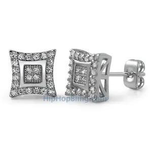 Double Kite M CZ Micro Pave Bling Earrings