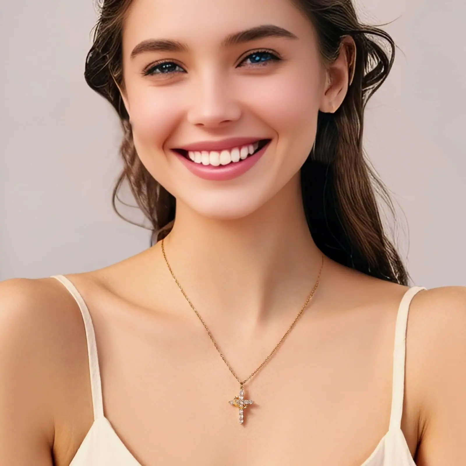 Unique new high-end pendant with a rotatable cross, crown, and circular necklace, a gift for girlfriends, women, and couples Unique new high-end pendant with a rotatable cross, crown, and circular necklace, a gift for girlfriends, women, and couples