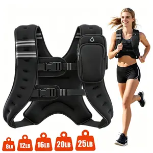 Weighted Vest, H-Type Mesh Pocket Training Vest with 8-25lbs Even Weight Spread, Reflective Tape, Adjustable Straps for Daily Walking Strength Exercise (Car Interior Accessory Decoration)