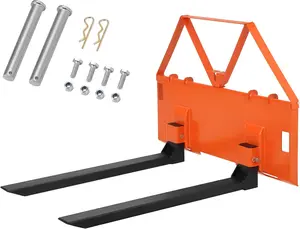 46" Heavy Duty Pallet Forks for Tractor & Skid Steer, 3200 Lbs Capacity Fork Attachment with Quick Attach Mount, Universal Loader Pallet Forks for Farming, Landscaping & Construction