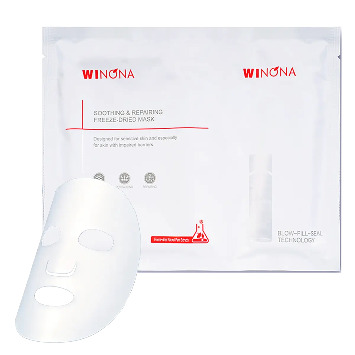Winona Freeze-dried Facial Mask Soothing Essence for Sensitive Skin, Moisturizing, Soothing, Improving redness, for Moderately Dry and Sensitive Skin,Repair,Moisturizing Skincare 1PC