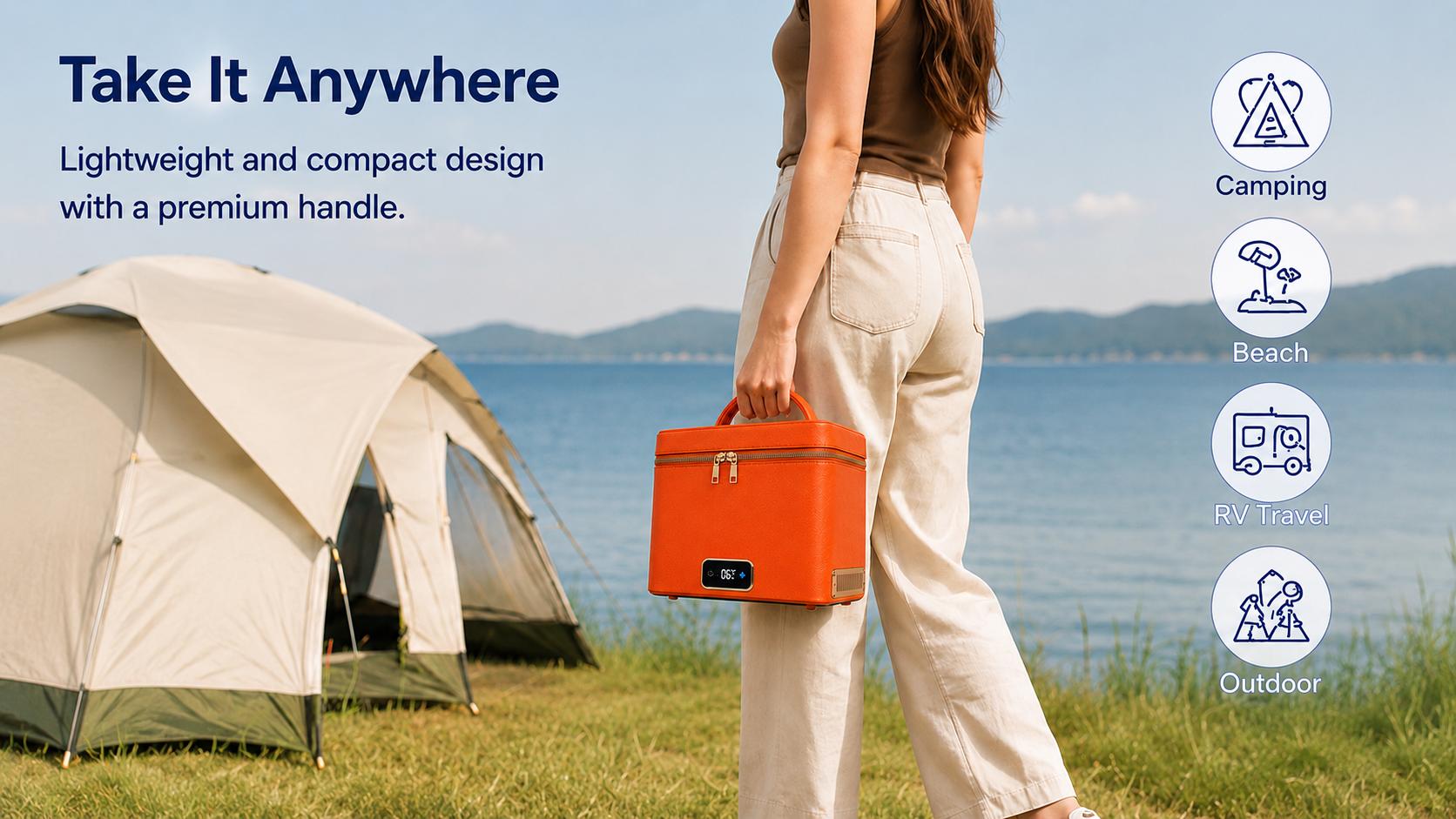 CHICOOL 5L Mini Fridge, Small Portable Cooler and Warmer with Quiet Operation, AC/DC/USB Powered for Skincare, Road Trips & Camping, Dual Temp., Rectangular, Semiconductor, Dual Mode, Cool/Warm