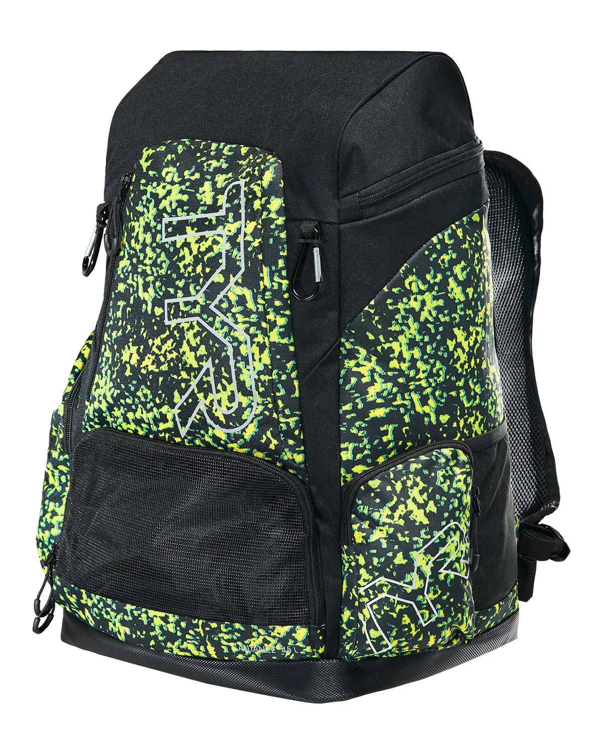 TYR ALNC Unisex Sporty Backpack, 45L Capacity, Multiple Pockets, Secure Zipper Closure, Lime Color Functional Bag