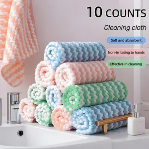 10 Counts Microfiber Cleaning Cloth, Super Soft Absorbent Dish Towels Rags Cloths for Washing Dishes and Kitchen Drying Cleaning House Keeping, Random Color，clean kitchen，Super Soft Microfiber Cleaning Cloths
