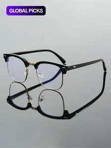 Simple Full Frame Square Eyeglasses, Basic Fashion Eyeglasses for Women & Men Work Use, Daily Clothing Decor, Stylish Square Frames, Trendy Casual Glasses