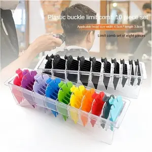 Electric Hair Clipper Limit Comb Set 10 Pieces, Colorful Clipper Kit with Precise Limit Combs for Easy Hair Cutting & Styling Hair Cutting Accessories