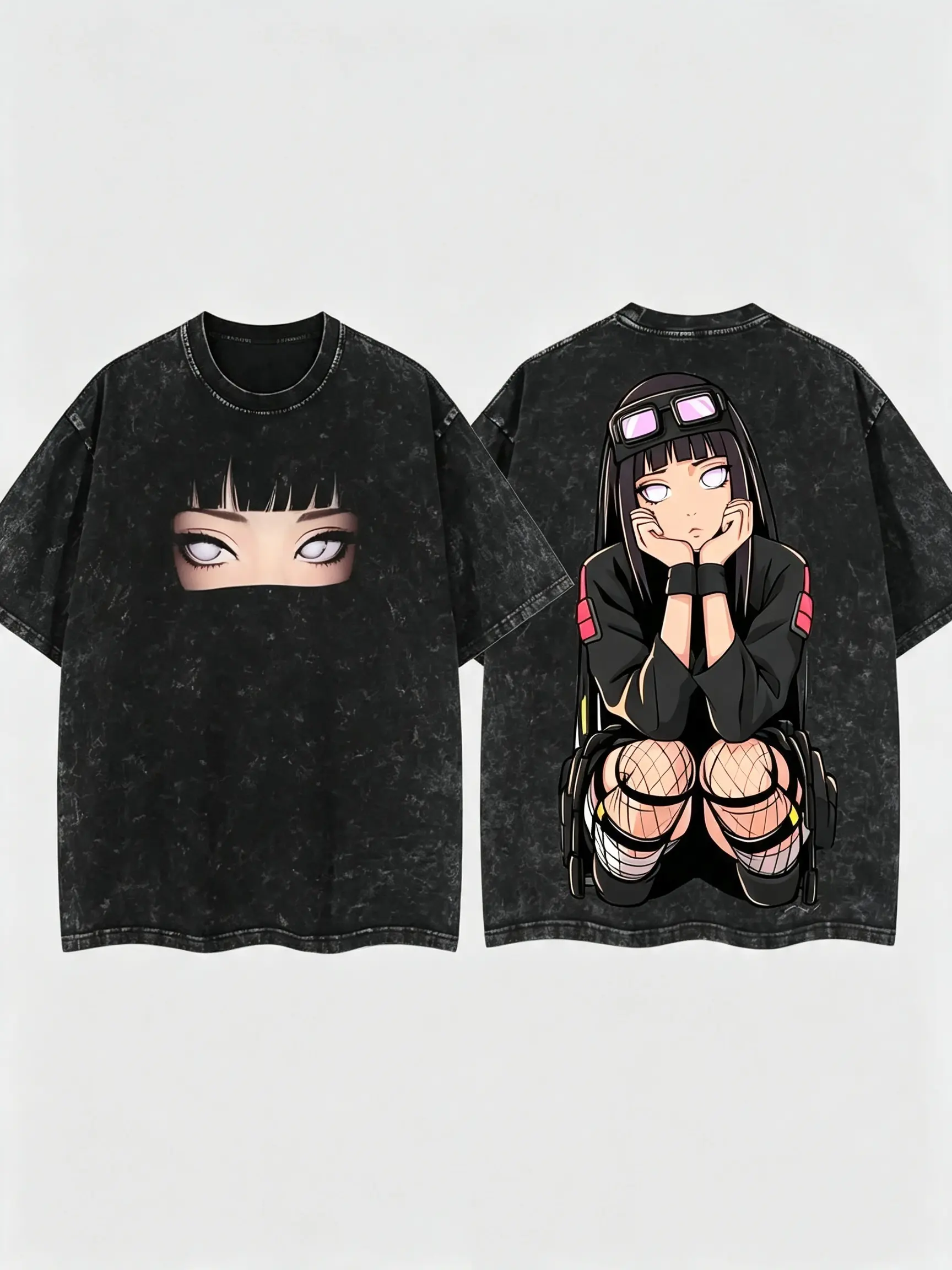 Hinata NARUTO Vintage Unisex Oversize Anime Manga Washed Cotton T-shirt, Graphic Tee, Anime Lover, Anime Merch Fan, Outfits Men, Boys Merch Oversized Crewneck,Suitable for anime fans' everyday streetwear looks. Menswear Top