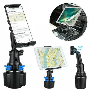 Car Cell Phone Tablet Mount Cup Holder Stand Tablet Cradle Rotatable for 4.7-12.8'' iPhone iPad Pro Mini Air Samsung Accessories Smartphone Cellphone