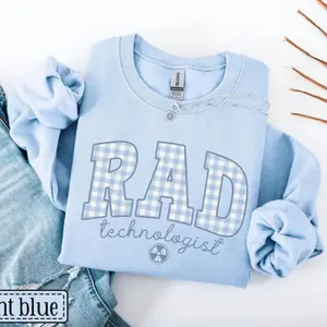 Rad Tech Sweatshirt, X-Ray Tech Gingham Crewneck, Radiology Technologist Shirt, MRI CT Tech Gift, Radiology Graduation