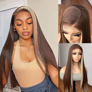 26 Inch Long Straight Wig for Women, 13×4 Transparent Lace Front Wigs without Bangs, Pre-Plucked Heat Resistant Synthetic Wig for Daily & Party Use, Perfect Gift for Girls.
