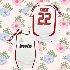 2006 2007 Away Retro White No.22 Kaka Short Sleeved Soccer Jersey