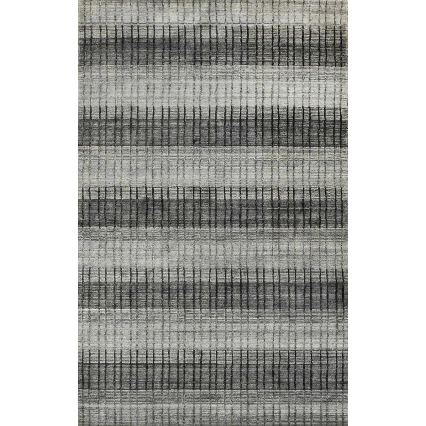 Comfortable Modern Gray Hand Knotted Wool & Viscose Rug