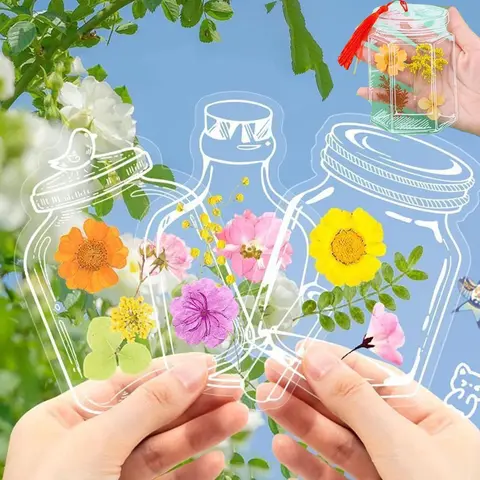 Spring & Summer DIY Transparent Bookmark & Tassel Set - 40/20 Pack Floral Theme Book Accessories, Page Clips for Handmade Dried Flower Bookmarks/Wishing Bottles, Personalized Gifts for Office Stationery Lovers