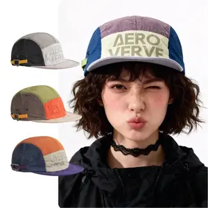 Nylon Mesh Baseball Cap Unisex Color Block Print Fashion Hat for Outdoor Sports Running Cycling