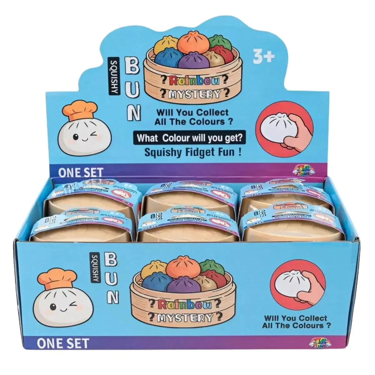 12-Pack Rainbow Dumpling Mystery Box Squishy Set - Glitter Stress Balls, Cute Fidget Toys with Steamed Bun Squishy, Collectibles for Squishies Enthusiasts, Oddly Satisfying Stocking Stuffers for Anxiety Relief