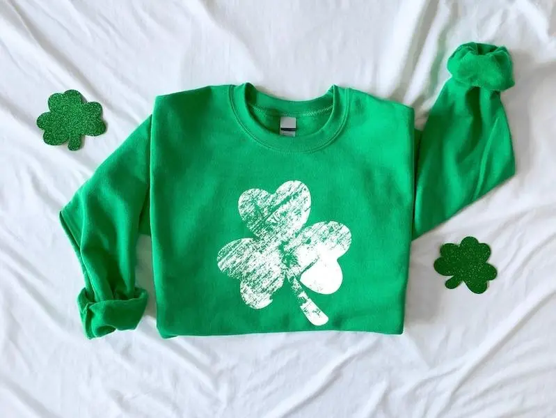 Retro Shamrock Sweatshirt, Womens Shenanigans Sweatshirt, Cute St Patricks Day Sweatshirt, Lucky Sweatshirt, Irish Shirt, Four Leaf Clover