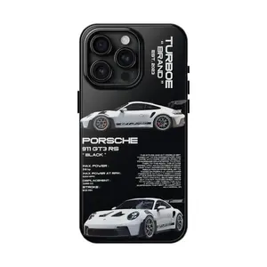 Sport Car Porsche 911 Gt3 Rs Automotive Art Heavy Duty Tough Phone Case Shockproof Drop Protection Durable Hard Cover Aesthetic Gift for iPhone 11 12 13 14 15 16 17 Pro Max Plus
