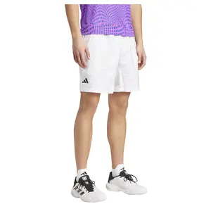 adidas Mens Club Graphic Shorts Tennis Casual Bottoms Casual Moisture Wicking - White