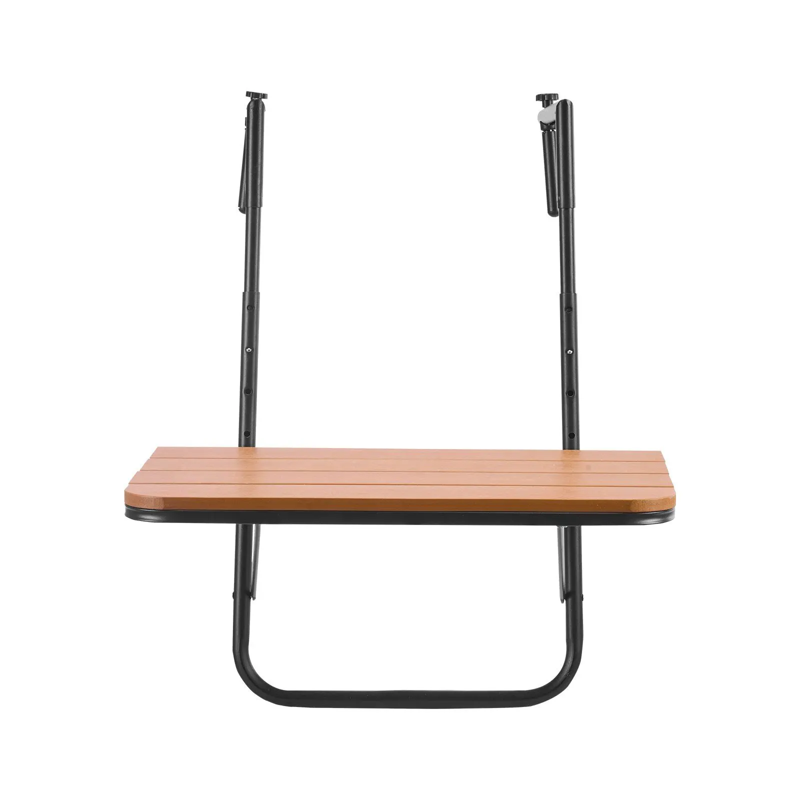 VEVOR Adjustable Height Foldable Balcony Hanging Table - 25x24 inch Railing Mounting Patio Bar Dining Table with Accessories Kit for Outdoor Users' Leisure Needs