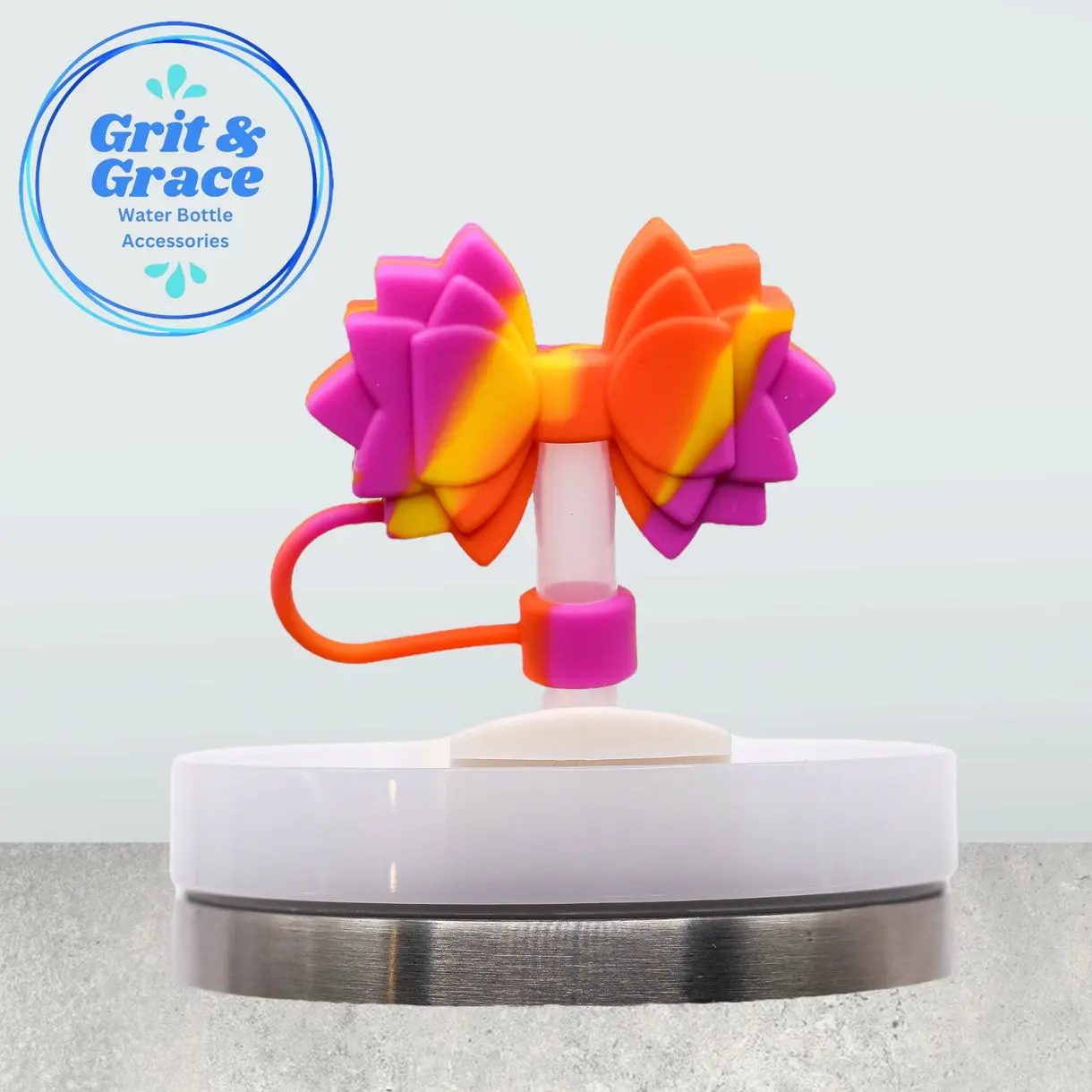 Fruit Punch Summer Straw Topper | Cute Silicone Tumbler Straw Topper for 10mm Straws - Gracie Bow Straw Topper
