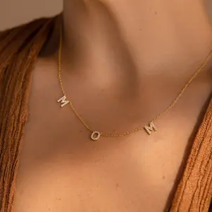 Pave Mom Necklace by Caitlyn Minimalist